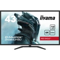 iiyama G-Master Red Eagle G4380UHSU-B1 43" 4K UHD gaming monitor Zwart, 4K, 144Hz, HDMI, DisplayPort, USB, Audio, FreeSync