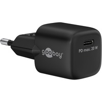 goobay USB-C PD GaN snellader Nano (20 W) Zwart, 1x USB-C, Power Delivery 3.0