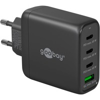 goobay USB-C PD GaN multipoort snellader (68 W) Zwart, 3x USB-C, 1x USB-A, Power Delivery, QuickCharge