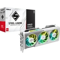 ASRock Radeon RX 9070 XT Steel Legend 16GB grafische kaart Wit/grijs, 3x DisplayPort, 1x HDMI, RDNA4