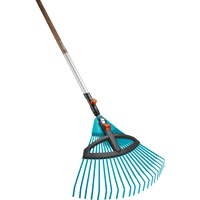 GARDENA Combisystem kunststof verstelbare bladhark Turquoise/houtkleur, 3099-30