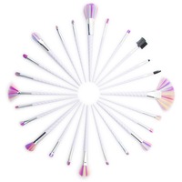 Rio Unicorn Make-up Brush Collection kwasten Wit/pink (roze), 24 professionele make-up kwasten